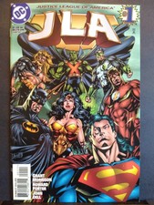 JLA #1 ~ 8.5 VF+ DC COMIC BOOK 1997 JUSTICE LEAGUE Batman Superman Flash Nuklon 