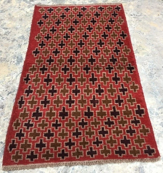 Alfombra afgana vintage anudada a mano alfombra Oushak impresionante alfombra decoración del hogar alfombra, 3x5 pies Foto 1 de 4