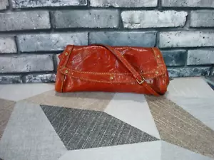 HYPE Brown Burned Orange Studded Leather Clutch Convertible Shoulder Handbag - Picture 1 of 11