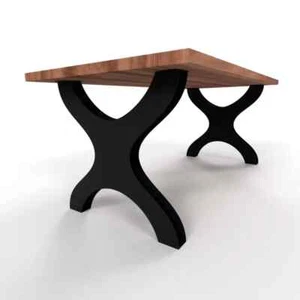 X-Shaped Metal Table Legs – Designer Loft-Style Artistic Base for Modern Tables - Picture 1 of 8