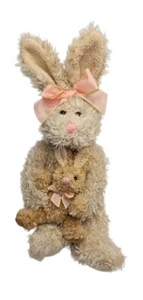 Vintage Russ Berrie Maddie Bunny Hase Mama & Baby Shaggy Stofftier Plüsch Ostern - Bild 1 von 14