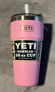 Yeti Rambler 26 oz Stackable Cup w/ Straw Lid Power Pink Limited Edition NEU - Bild 1 von 9