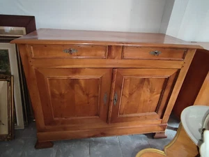 Urige Anrichte Kirsche MASSIV - restauriert Schellackpolitur, Frankreich um 1890 - Bild 1 von 11