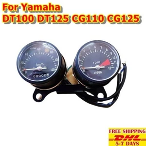 A7 Speedometer Gauges Tachometer For Yamaha DT100 DT125 CG110 CG125 Speedo New - Picture 1 of 8