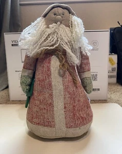 Vintage Plush Santa Claus Burlap Yarn 1989 St Nicholas Christmas Excellent Condi - Picture 1 of 5