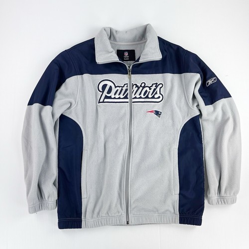 VETEMENTS Reebok NFL Team Apparel Patriots giacca pile manica lunga full zip uomo M