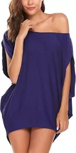 Women's Off the Shoulder T Shirt Casual Blouse Short Sleeve Tunic Top Sz L NWT - Picture 1 of 4