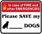 Autocollants/autocollants In Case of Fire Save My Dogs