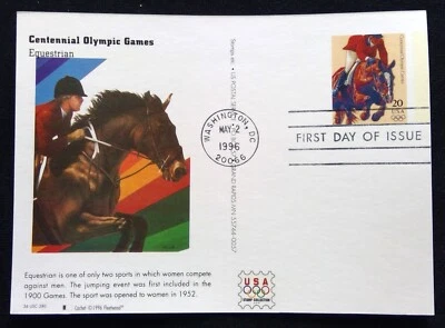 Scott UX258 FDC Equestrian Summer Olympics Type Post Card Fleetwood Cachet - Image 1 of 3