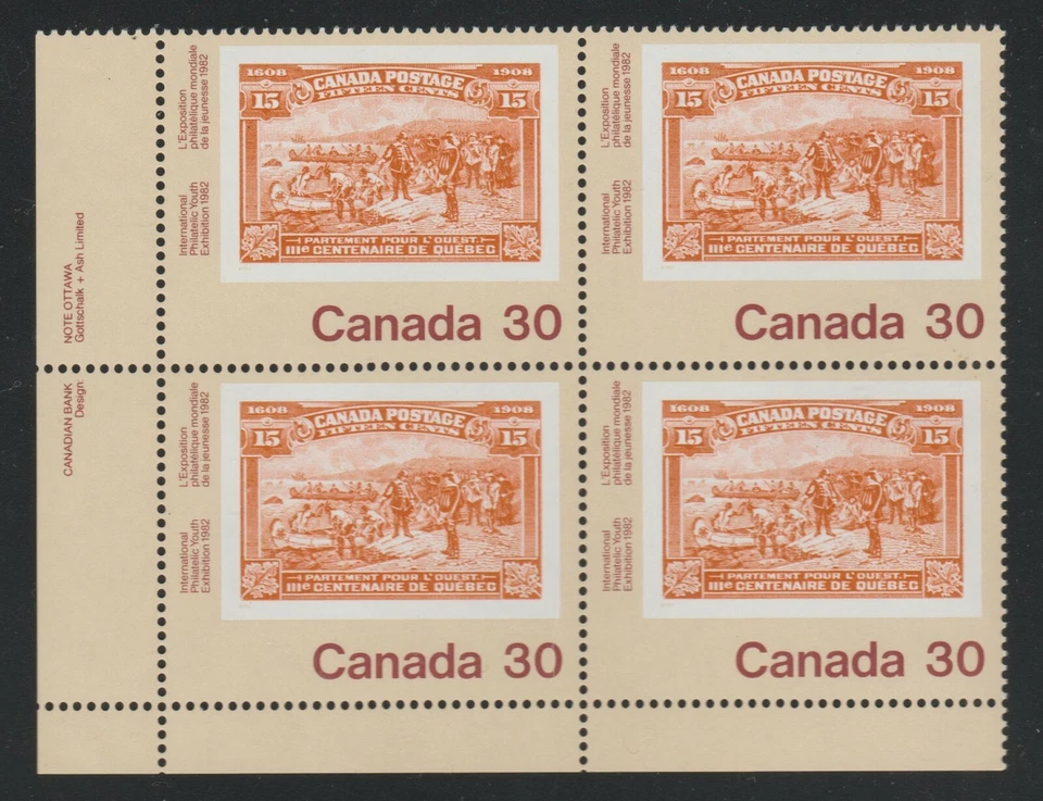 1982 Canada SC# 910 LL - Canada 82 - Plate Block M-NH Lot # 3041c - Image 1 of 1