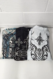 Roar Herren Paket 3 Langarm Hemden mit Knopfleiste bestickt, Größe SM, Multi - Bild 1 von 18