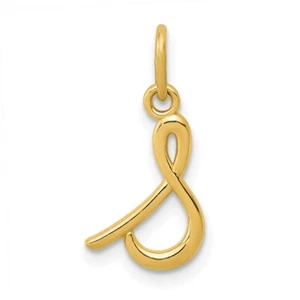 14k Yellow Gold Initial Letter S Charm Pendant 0.79 Inch - Picture 1 of 4