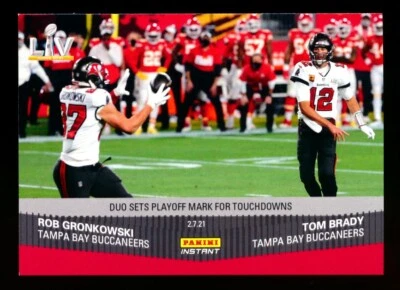 2020 PANINI INSTANT #262 TOM BRADY ROB GRONKOWSKI DUAL SUPER BOWL BUCS SP/966! - Image 1 of 2