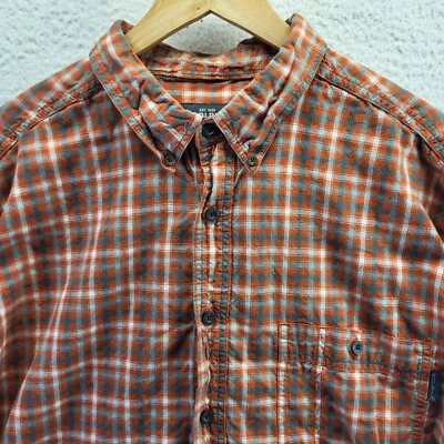 Woolrich Button Up Shirt Mens 2XL XXL Burnt Orange Check Casual Long Sleeve - Изображение 1 из 4