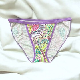 VTG Victoria's Secret Signature Logo Band Cotton String Bikini Panty Medium