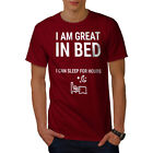 Wellcoda Great In Bed Mens T-shirt, Procrastination Graphic Design Printed Tee