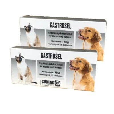 Gastrosel 2 x 30 Tabletten Unterstützung der Verdauung für Hunde Katzen SPARPACK