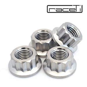 M10 x 1.25 Titanium Bi Hex Flange Nut 12 point Ti sprocket gr5 1 2 4 6 8 10 pack - Picture 1 of 9
