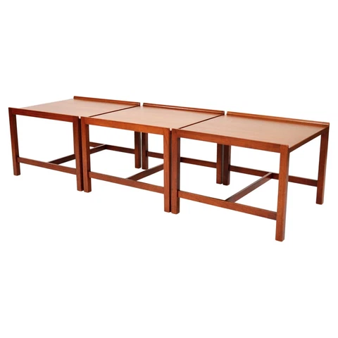 Scandinavian Mid-Century Modern Teak Square Table Bench by Brode Blindheim 1960 Cover