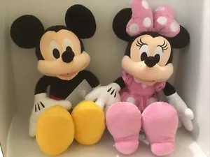 Disney Parks Mickey & Minnie Maus Plüschtier 2er Set 18 Zoll weich plüschig Neu mit Etikett - Bild 1 von 12