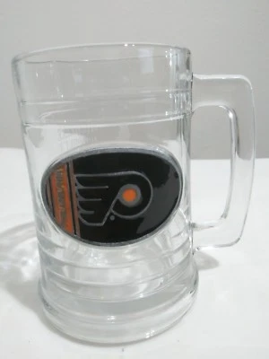 Licencia Oficial PHILADELPHIA FLYERS MANGO DE VIDRIO TAZA DE CERVEZA PIEDRA Grabado Personalizado Foto 1 de 4