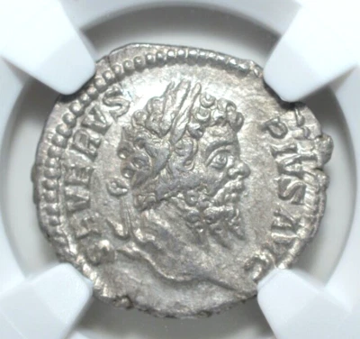 SEPTIMIO SEVERO, AD 193 - 211, AR DENARIO, CERTIFICADO NGC --53-- Foto 1 de 4