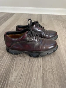 Oakley Dark Brown And Red Made In Italy Leather Golf Shoes Size 6 - Picture 1 of 8