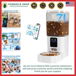 Automatic Pet Feeder Stainless Steel Large Capacity WiFi Schedule Slow Feed - Picture 1 of 11