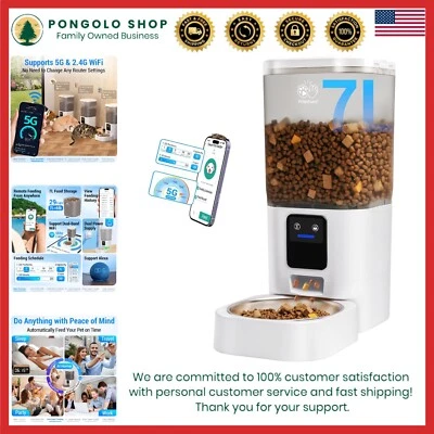 Automatic Pet Feeder Stainless Steel Large Capacity WiFi Schedule Slow Feed - Image 1 of 4