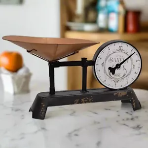 Escala decorativa vintage rústica de metal envejecido para panadería de granja ciudad - Imagen 1 de 4
