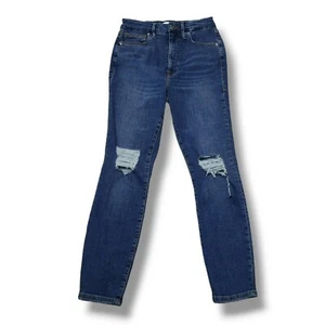 Good American Good Waist Crop Jeans Womens 6 High Rise Skinny Distressed - Picture 1 of 10