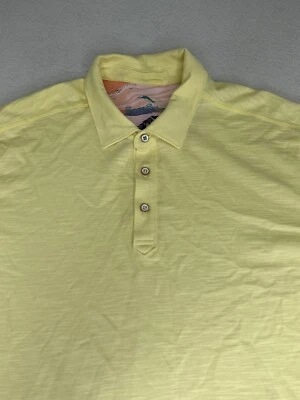Tommy Bahama Men's Yellow lightly Striped Polo Shirt Large Large Short Sleeve L - Image 1 of 4