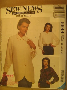 UNCUT Pattern 1990 McCall SIZE Misses 6 8 10 12 14 BLOUSE 5644 [Z25] - Picture 1 of 1