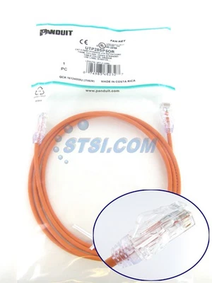 Panduit UTP28SP5OR Cat6 28 AWG Network Patch Cable/Cord, 5 Ft Orange ~STSI - Image 1 of 3