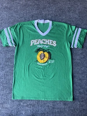 Camisa Rock & Roll Grande Vintage Peaches Records NOLA Pick Of The Crop Ringer Foto 1 de 4