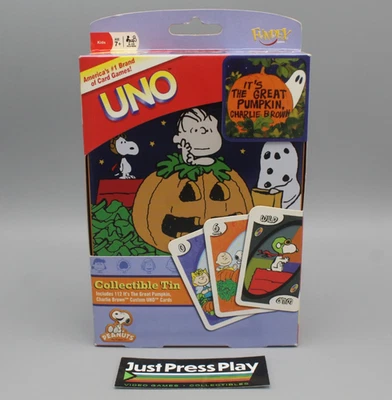 Peanuts Gang UNO Card Game w/ Collectible Tin 2009 Fundex Open Box Sealed Cards - Image 1 of 4