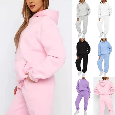 Women's 2Pcs Boutique Hoodies Tracksuit Set Hooded Sweatshirt Pullover Plus Size - Image 1 of 4