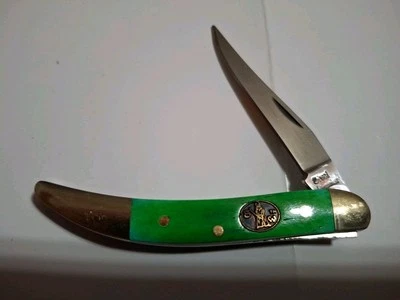 Steel Warrior 3" Green Smooth  Bone Toothpick Pocket Knife - Image 1 of 4