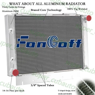 4 Row Aluminum Radiator Fits 1960-1963 Ford Galaxie/Galaxie 500 L6 V8 AT - Image 1 of 4