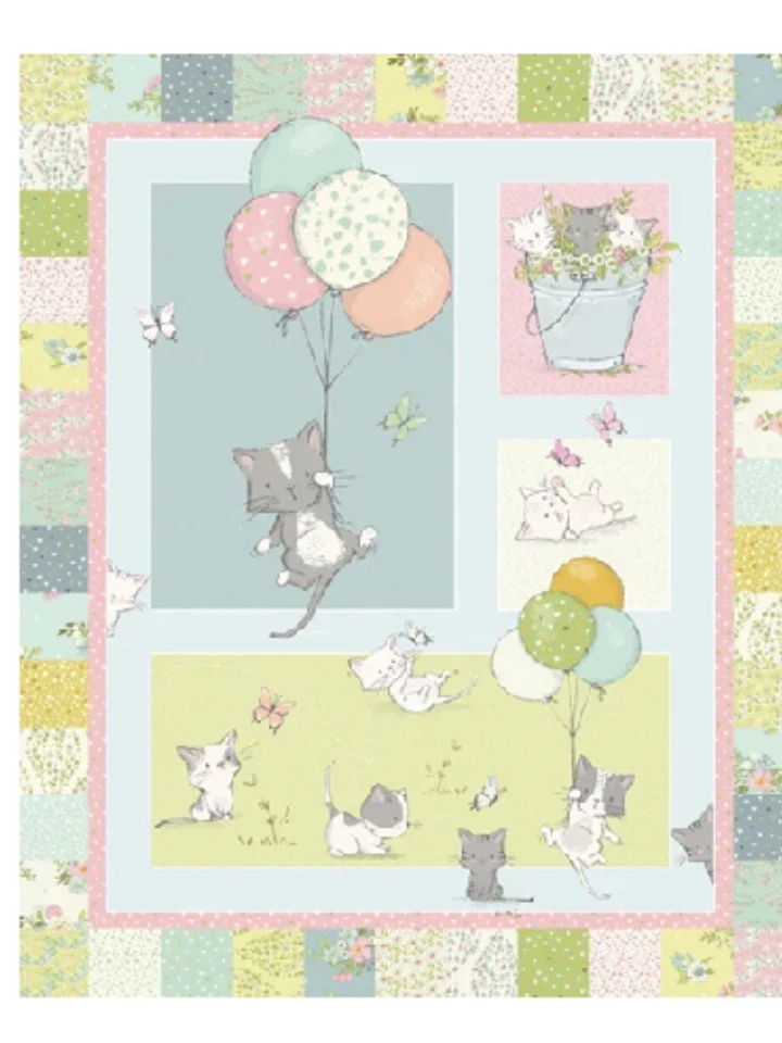 Craft Panel Kittens Cot Panel  110cm x 90cm for  QUILTS CRAFTS - image 1 of 1