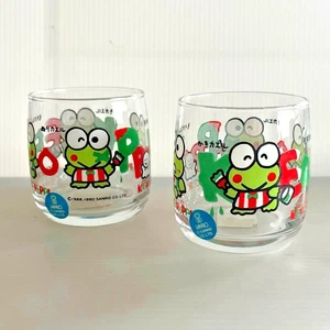 Juego de 2 mini vasos Kero Keroppi retro Showa Sanrio sin usar - Imagen 1 de 3