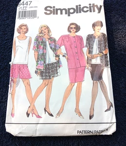 1993 Simplicity 8447 - 18W bis 24W - Rock Shorts Tank Top Shirt Jacke SCHNITT auf 24W - Bild 1 von 6