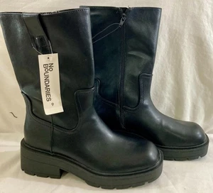 Damenstiefel schwarz Stollen Reißverschluss Memory Foam Größe 10 neu - Bild 1 von 6