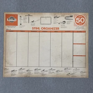 Vintage Stihl Chainsaw Organizer Weekday Calendar (22 Sheets) - Picture 1 of 7