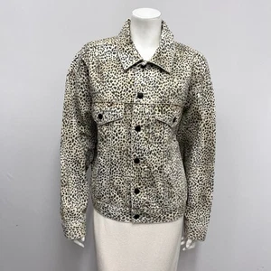 Alexander Wang Game Jacket Denim Jacket NWT $495.00 Cheetah Print Size M Fits L - Picture 1 of 9