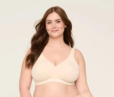 Sujetador Cacique sin forro cobertura completa sin alambre para mujer talla 50C beige Foto 1 de 4