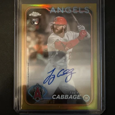 2024 Topps Chrome - Rookie Autographs Trey Cabbage #RA-TCA Gold Refractor /50   - Image 1 of 2