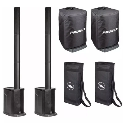 PROEL SESSION1 + covers coppia di sistemi PA a colonna 400 watt 108 dB SPL max - Immagine 1 di 4