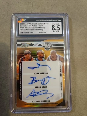 2024 LEAF 6 AUTO 2/2 GOLD ALLEN IVERSON DAVIS MARBURY PARKER HARDAWAY ANDERSON ⭐ - Image 1 of 4