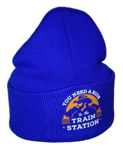 YELLOWSTONE SHOW BEANIE YOU NEED A RIDE TO THE TRAIN STATION TOBOGGAN HAT COWBOY - Picture 1 of 3